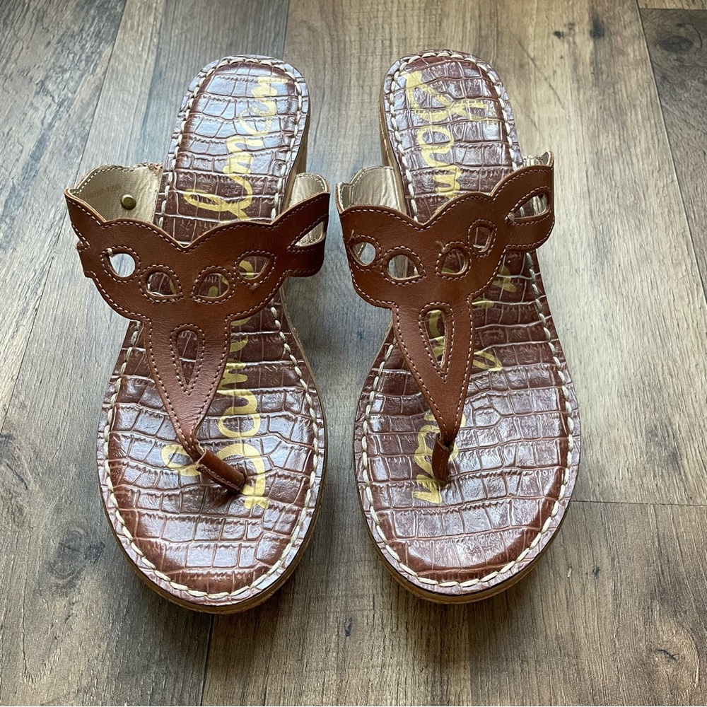 Sam Edelman Brown Wedge sandals 7.5 womens. In Great Condition.